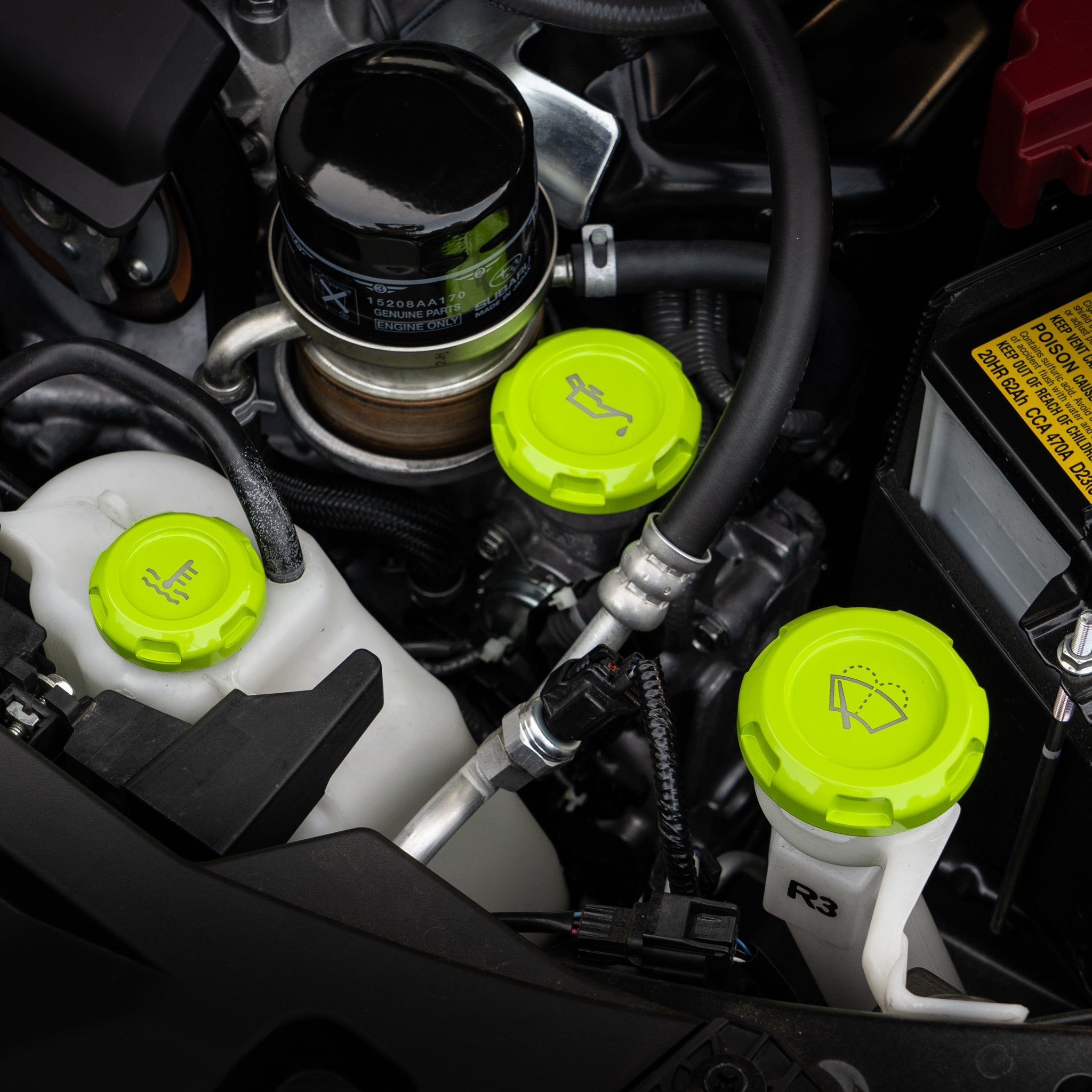 Tapas del compartimento del motor Billetworkz (Subaru Legacy GT 2005-2009)