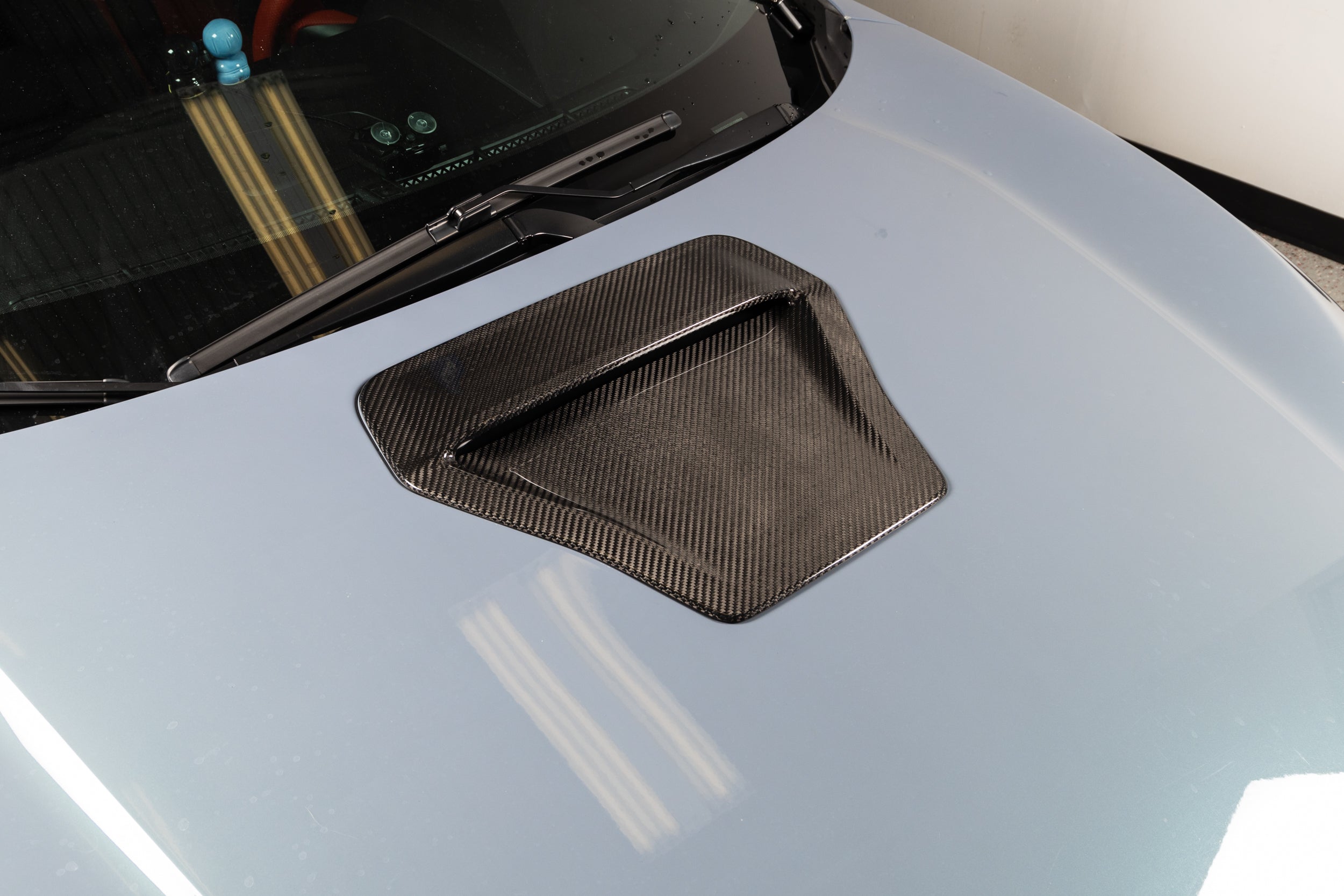 OLM LE Carbon Fiber Hood Scoop Cover - 2017 - 2021 Honda Civic Type R - 2