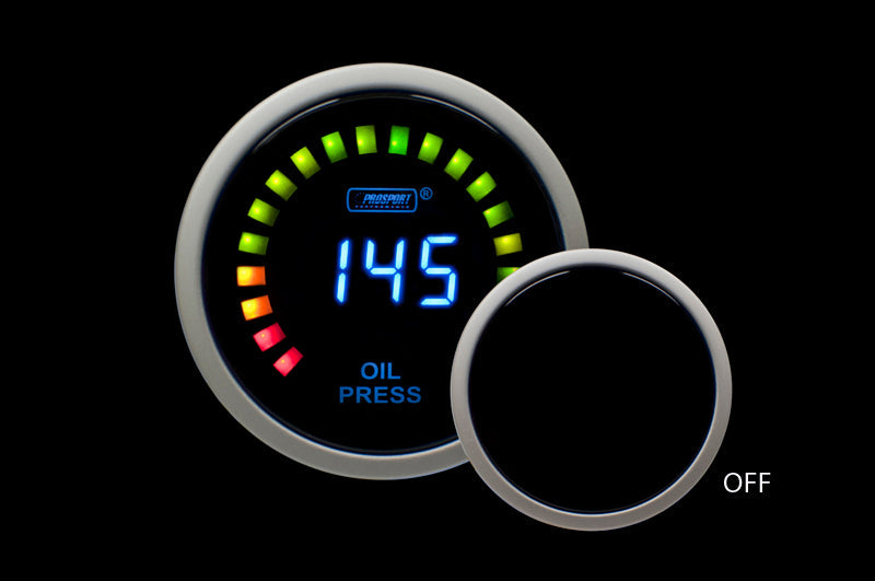 Manómetro digital de presión de aceite Prosport de 2-1/16"
