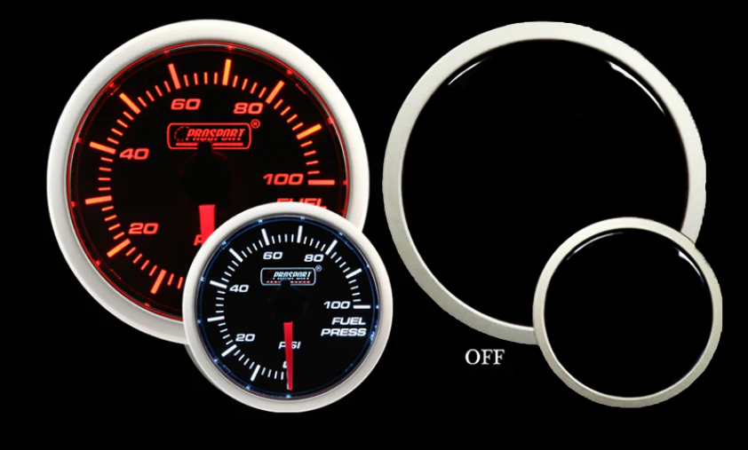 Prosport 2-1/16" Amber / White - Fuel Pressure Gauge