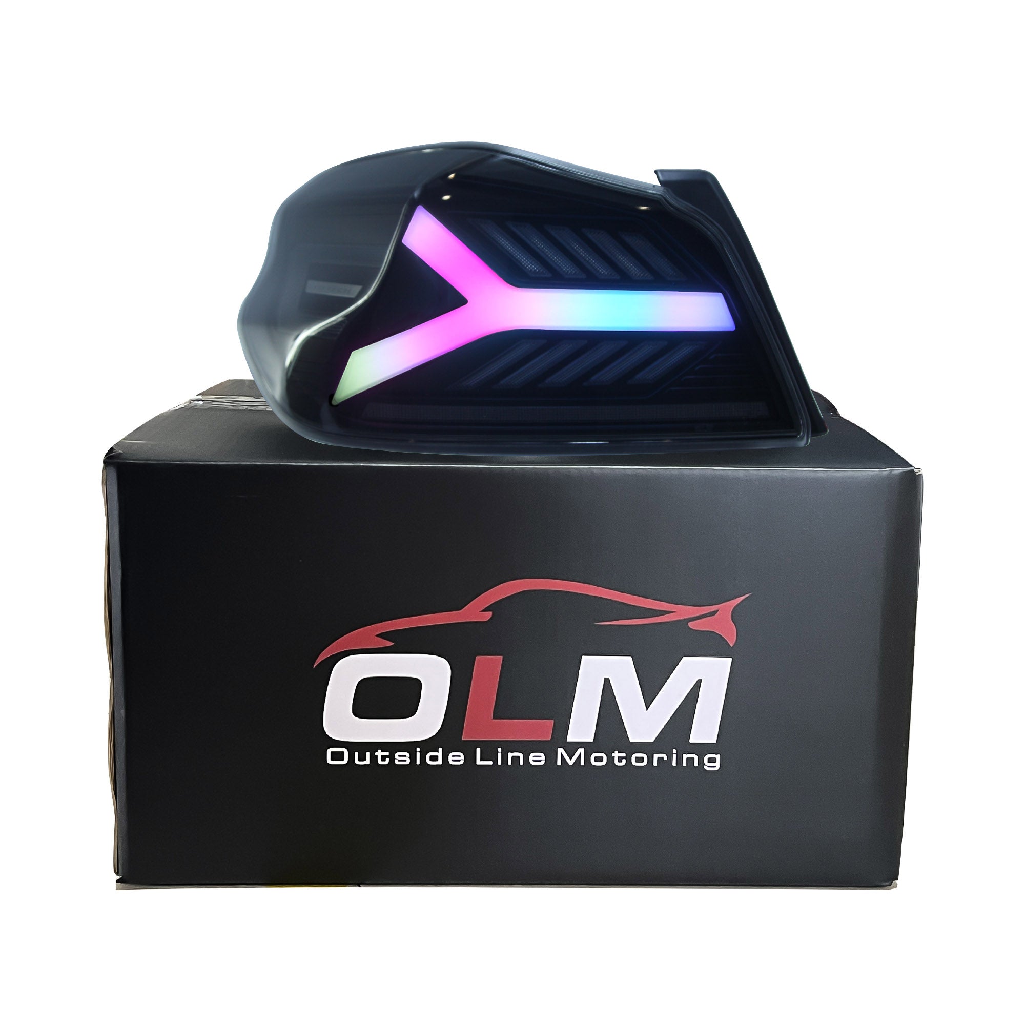 Luces traseras LED OLM Y-Spec (lente ahumada, óptica blanca con RGB) - WRX/STI 2015-2021
