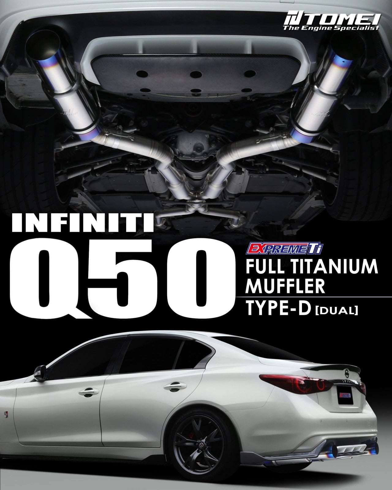 Tomei Titanium Dual Cat - Back Exhaust | 2014 - 2024 Infiniti Q50 (TB6090 - NS21E) - 14