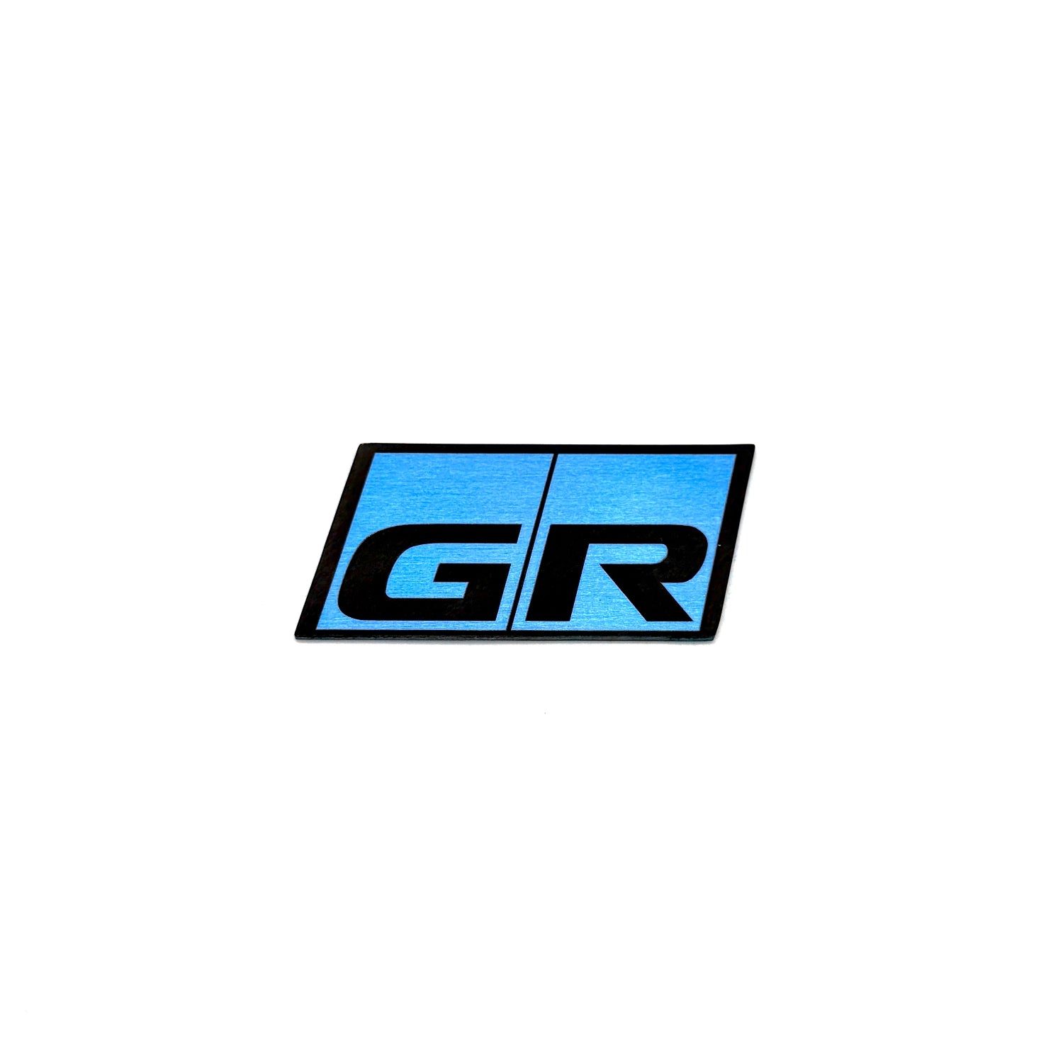 Blue and black GR badge on a white background.
