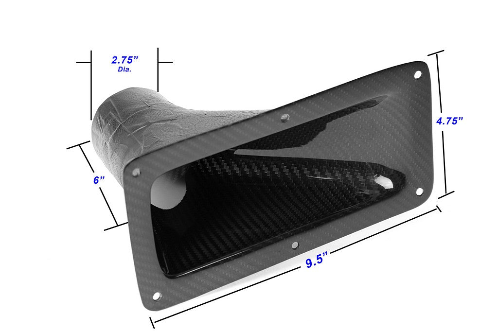 APR Universal Fitment 9.25" X 4.75" Carbon Fiber Air Inlet Duct w/ Flange