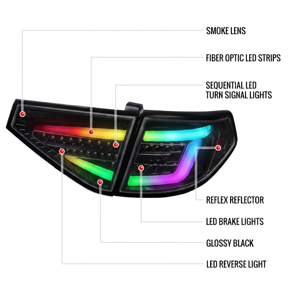 NTXGLOW RGB Tail Lights | 2008-2014 Subaru WRX/STi Hatch