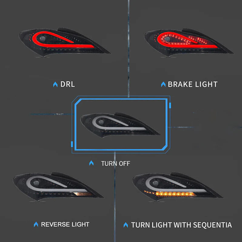 NTXGlow RGB tail lights | 2009-2016 Hyundai Genesis Coupe BK1 - 5
