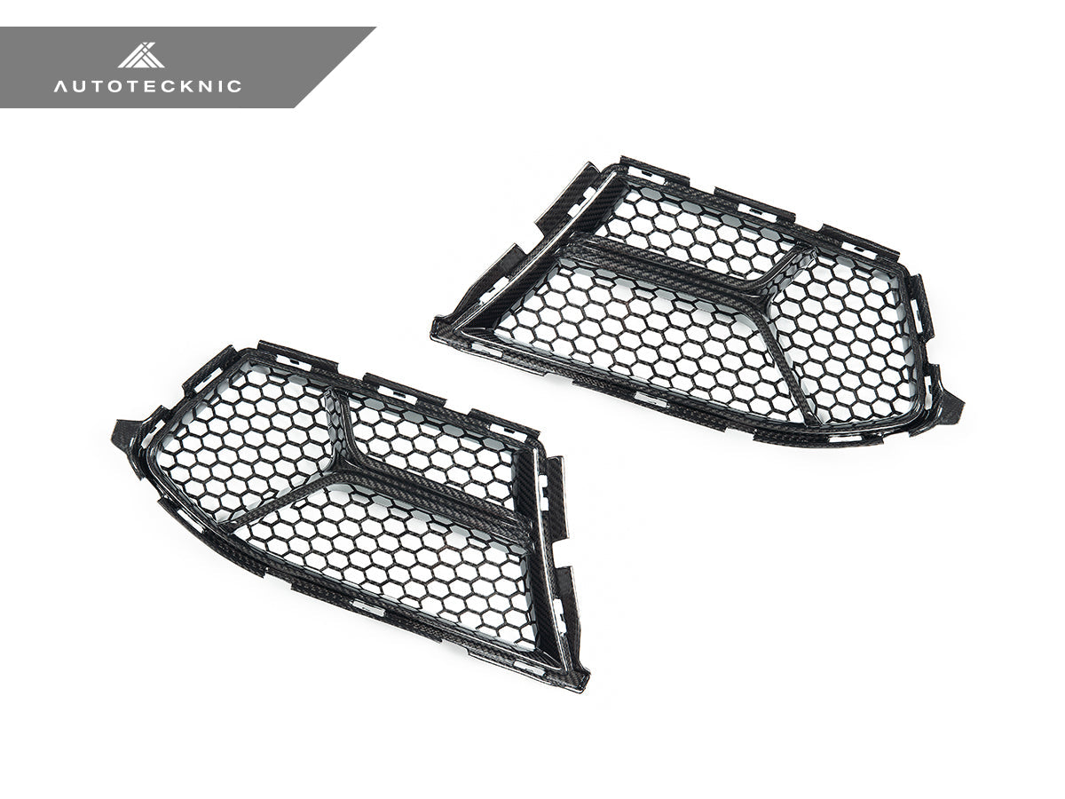 Juego de ventilación inferior para parachoques delantero Corsa de carbono seco AutoTecknic - G80 M3 | G82/ G83 M4