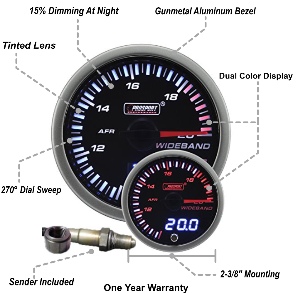 Prosport 2-3/8" JDM Wideband Digital Air Fuel Ratio kit