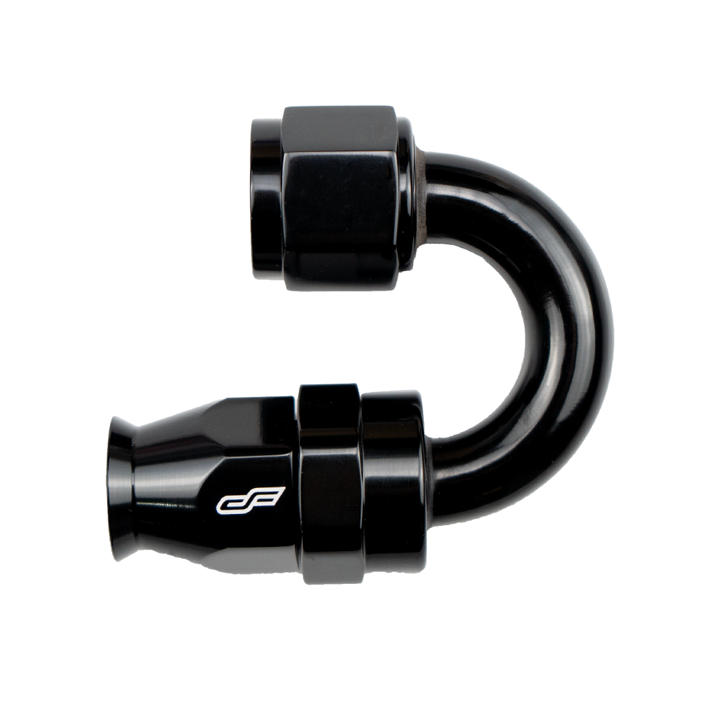 -6 AN 180 Degree Female Aluminum Hose End (PTFE)