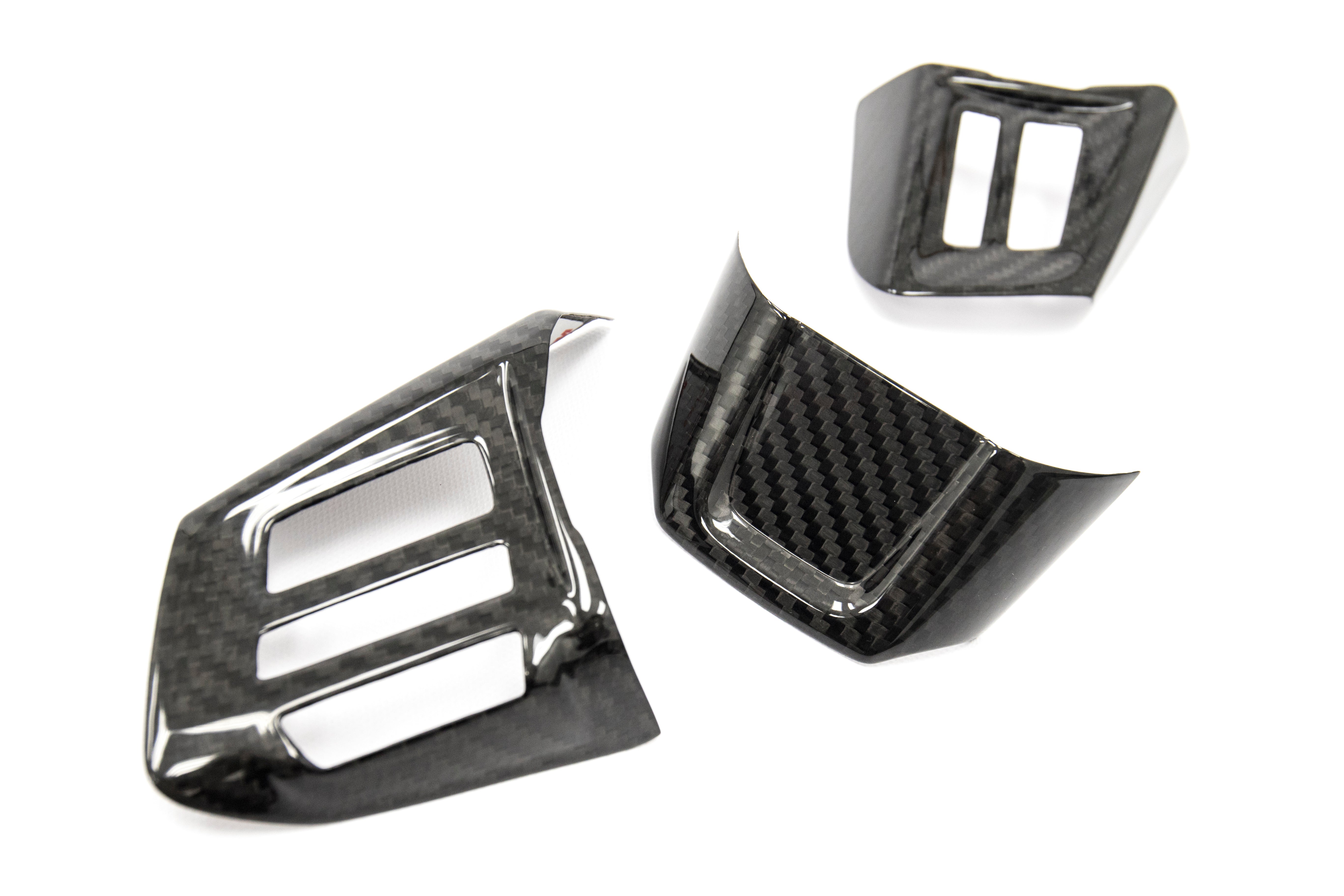 OLM Carbon Fiber Steering Wheel Covers - 2015 Subaru WRX / 2015 STI (MT)