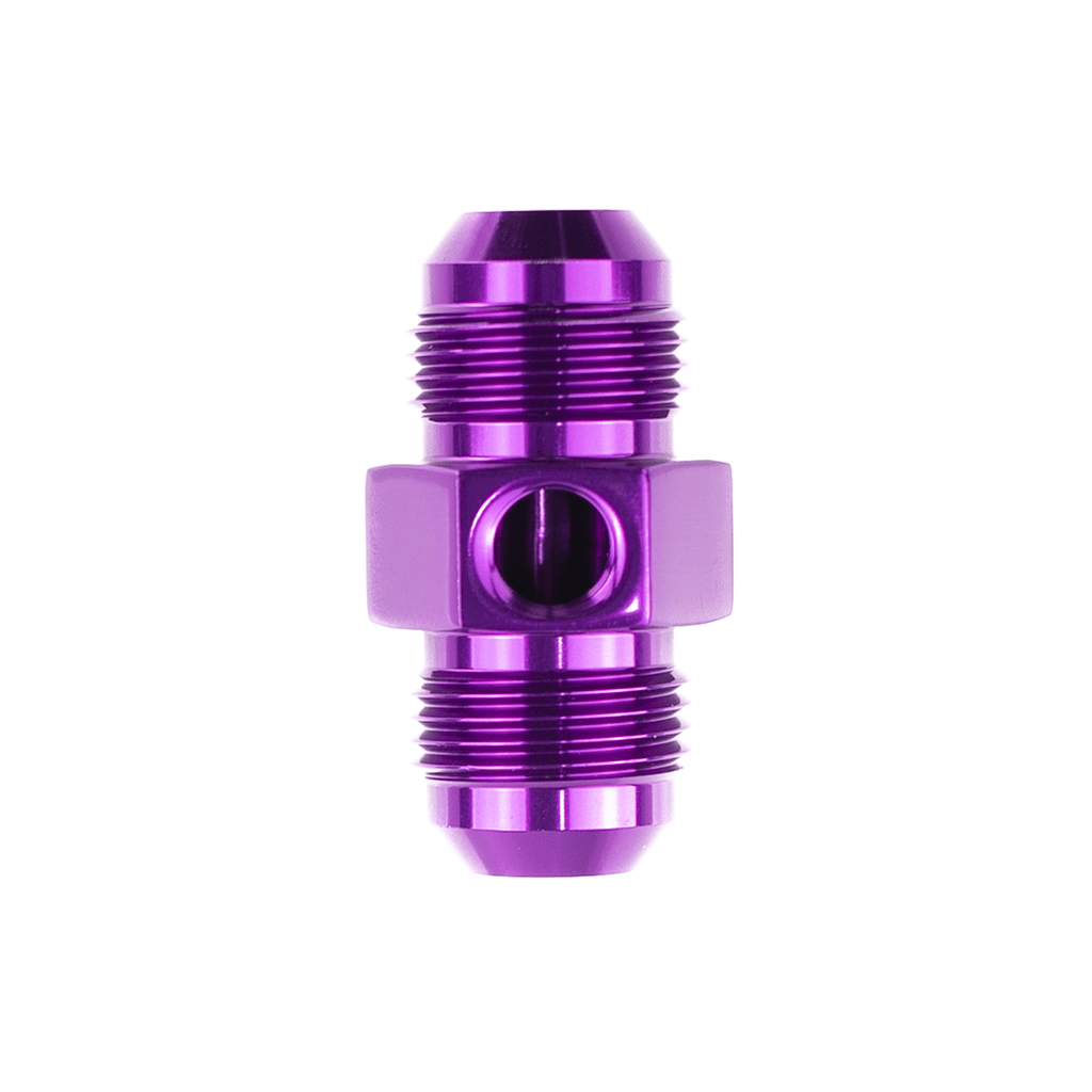 ColorFittings Pressure Gauge Adapter, 10AN Male to 10AN Male w/ 1/8" port