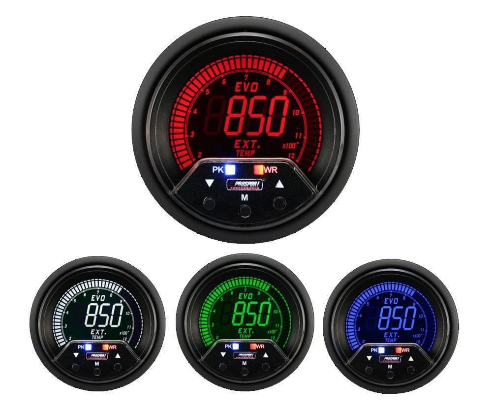 Medidor de temperatura de gases de escape eléctrico Prosport Premium Evo de 2-3/8"