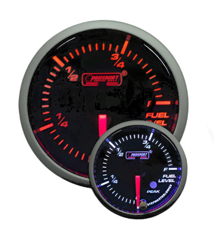 Indicador de nivel de combustible premium Prosport de 2-1/16" color ámbar/blanco