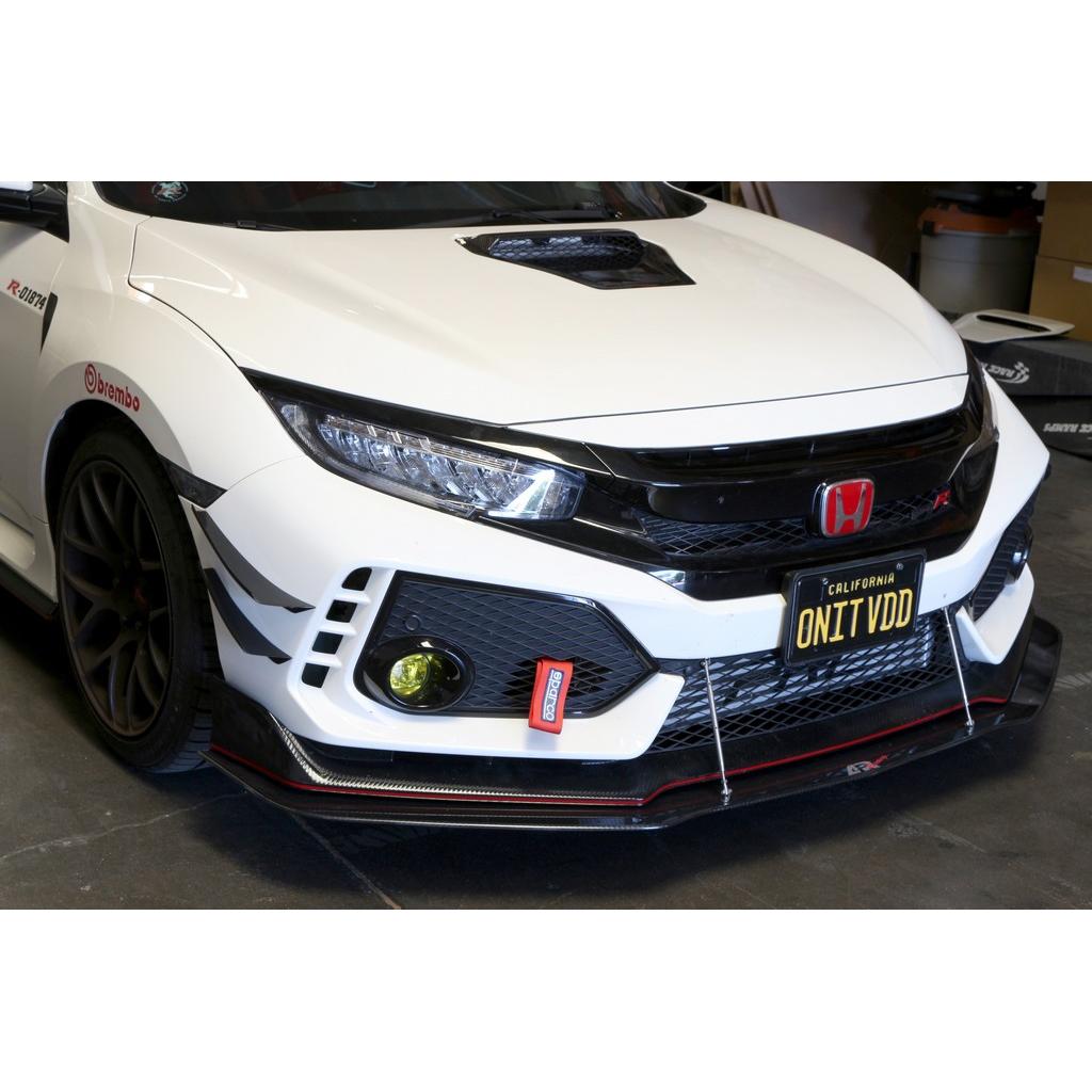 Canards de parachoques delantero de fibra de carbono APR (Honda FK8 Civic Type R 2017-2021)
