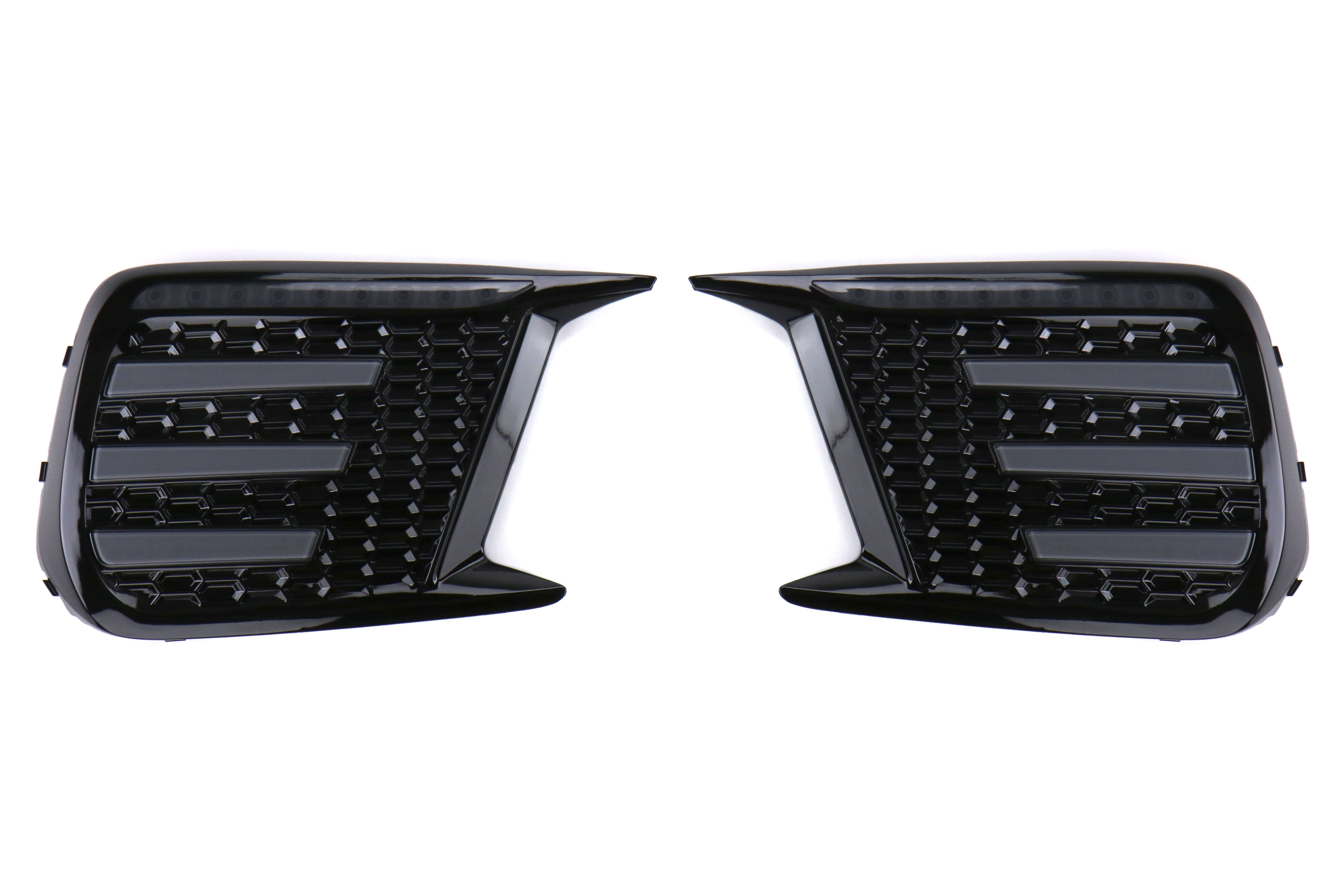 OLM Smoked Tri Bar Fog Light Bezel (No Fog Hole) - 2018-2021 Subaru WRX / STI