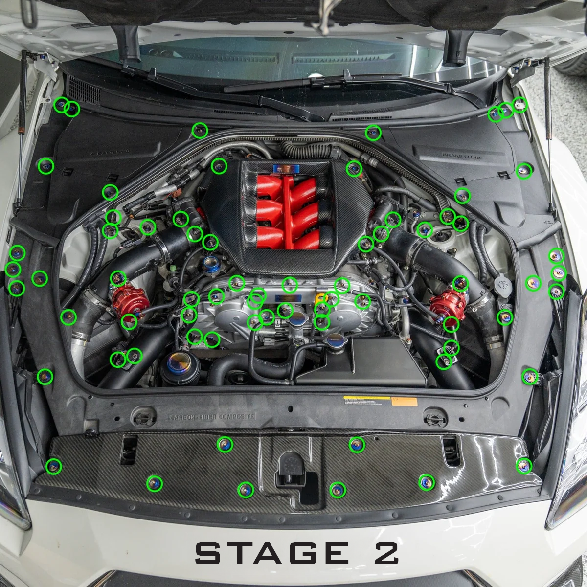 JDC Titanium Engine Bay Dress-Up Hardware Kit (R35 GT-R)