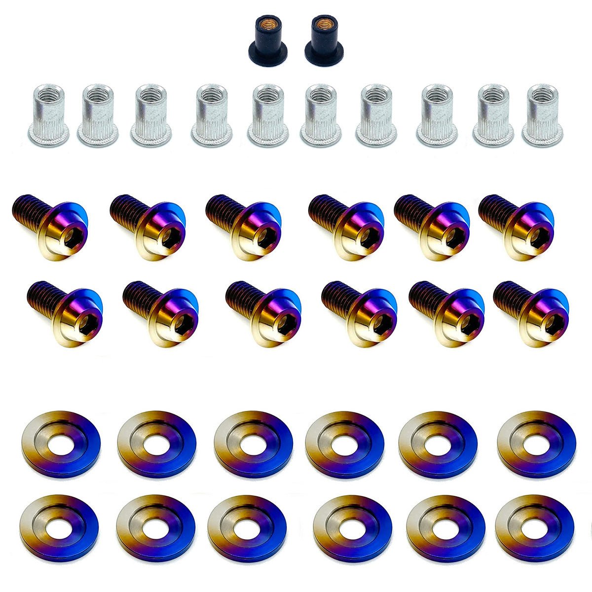 JDC Titanium Radiator Cooling Shroud Hardware Kit (FK8 Civic Type R) - JD Customs U.S.A