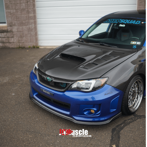 JDMuscle 11-14 WRX/STI CS2 estilo labio delantero de fibra de carbono