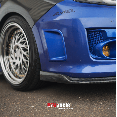 JDMuscle 11-14 WRX/STI CS2 estilo labio delantero de fibra de carbono