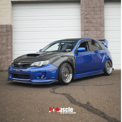 JDMuscle 11-14 WRX/STI CS2 estilo labio delantero de fibra de carbono