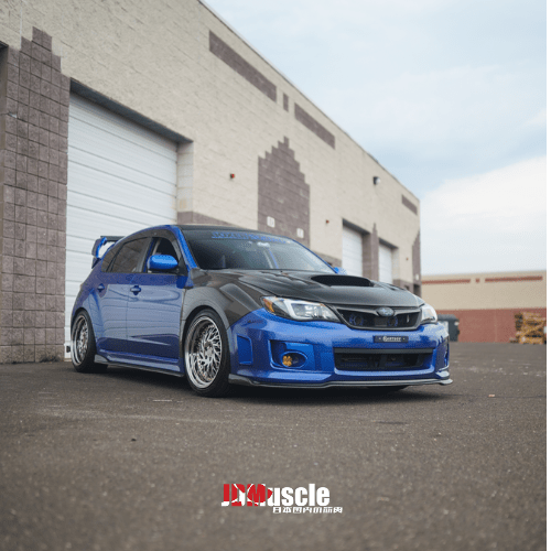 JDMuscle 11-14 WRX/STI CS2 estilo labio delantero de fibra de carbono