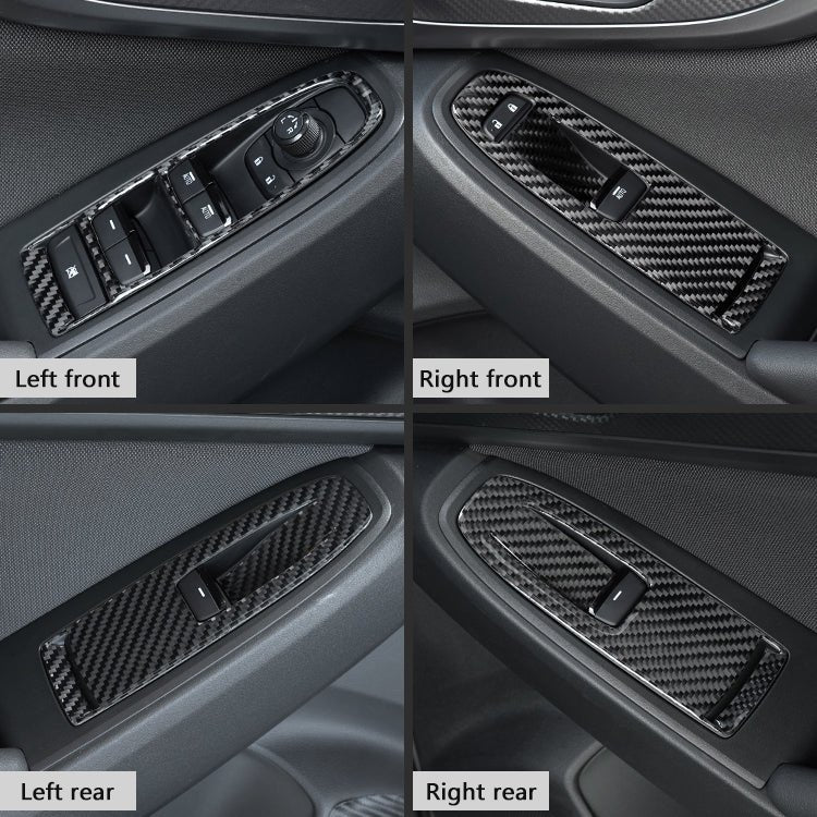 JDMuscle Carbon Fiber Window Switch Trim Covers 4 PC (2022-2025 Subaru WRX)