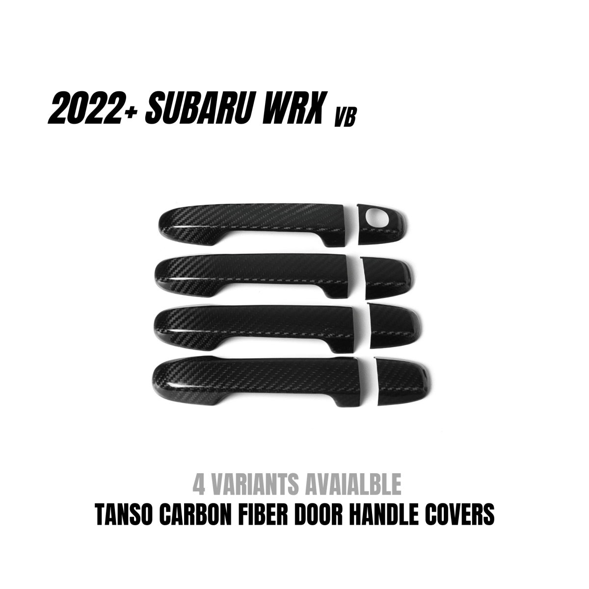 Cubiertas para manijas de puerta de fibra de carbono seca JDMuscle Tanso con acabado brillante (WRX 2022-2025)