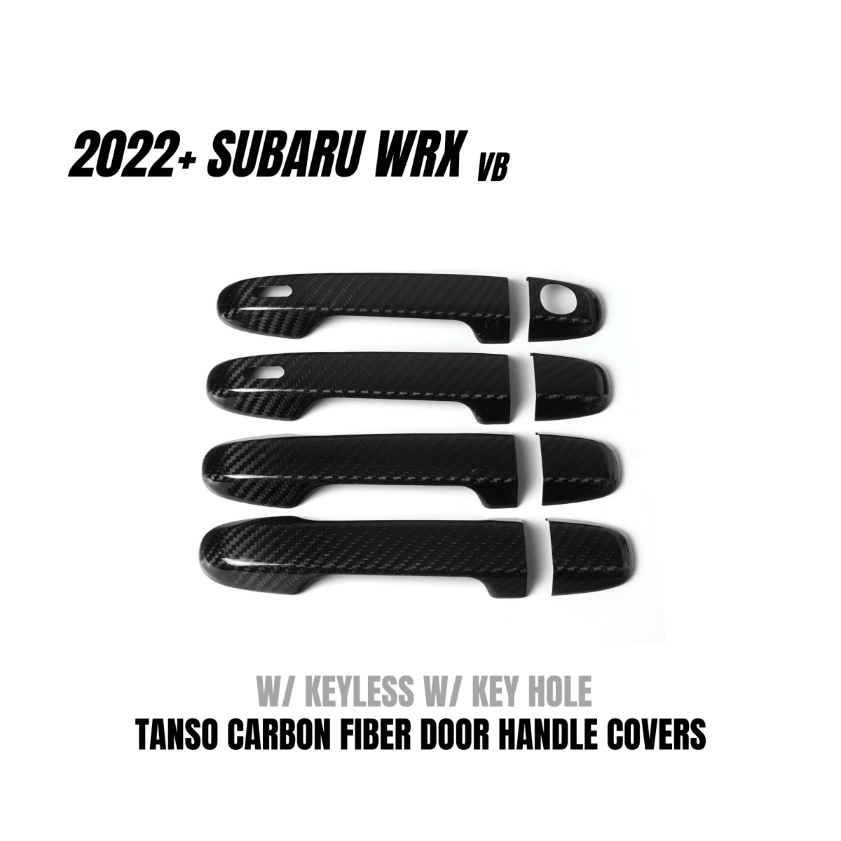 Cubiertas para manijas de puerta de fibra de carbono seca JDMuscle Tanso con acabado brillante (WRX 2022-2025)