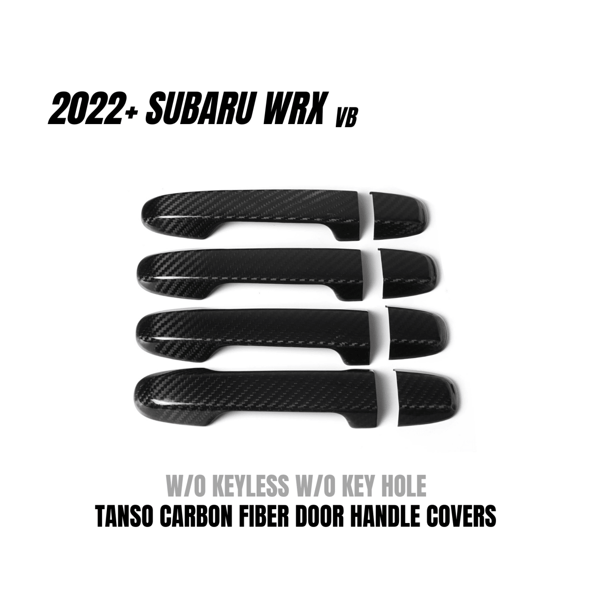Cubiertas para manijas de puerta de fibra de carbono seca JDMuscle Tanso con acabado brillante (WRX 2022-2025)