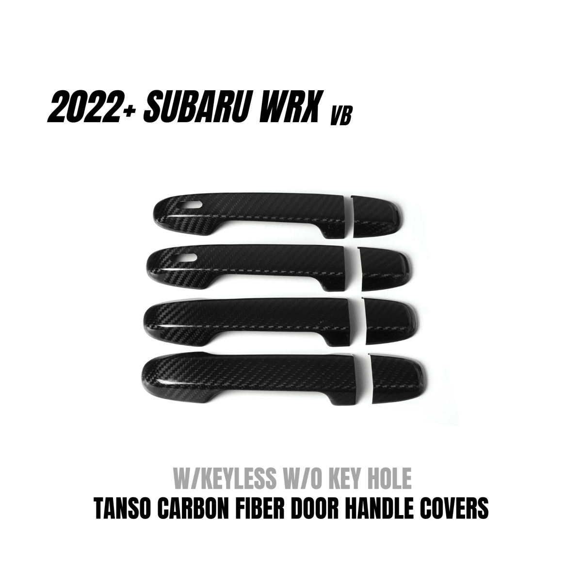Cubiertas para manijas de puerta de fibra de carbono seca JDMuscle Tanso con acabado brillante (WRX 2022-2025)