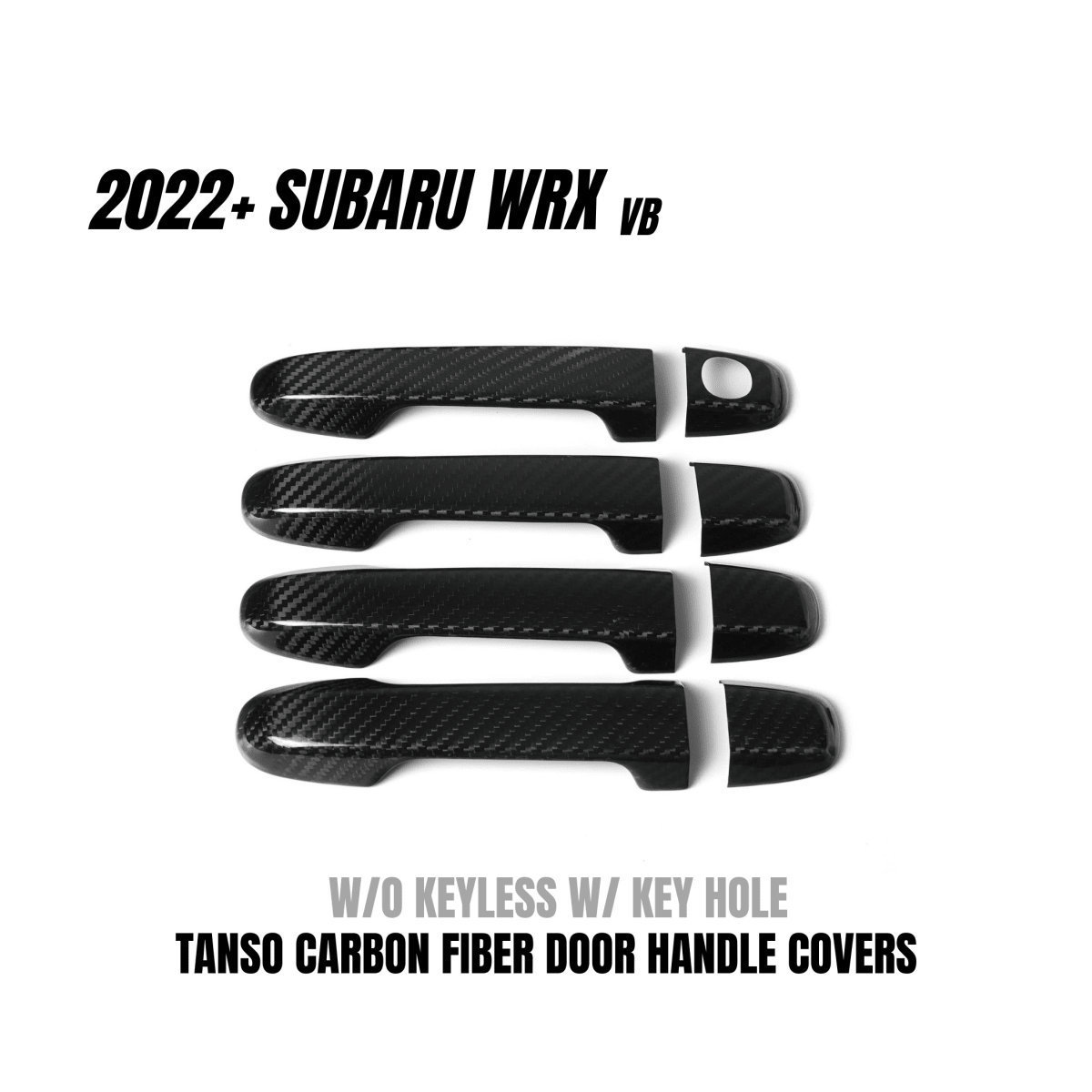Cubiertas para manijas de puerta de fibra de carbono seca JDMuscle Tanso con acabado brillante (WRX 2022-2025)