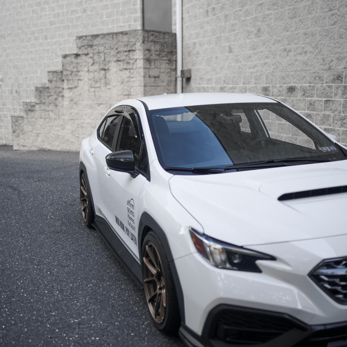 Protectores de lluvia/viseras para ventanas JDMuscle V1 - Acrílico/Fibra de carbono (Subaru WRX 2022-2025)