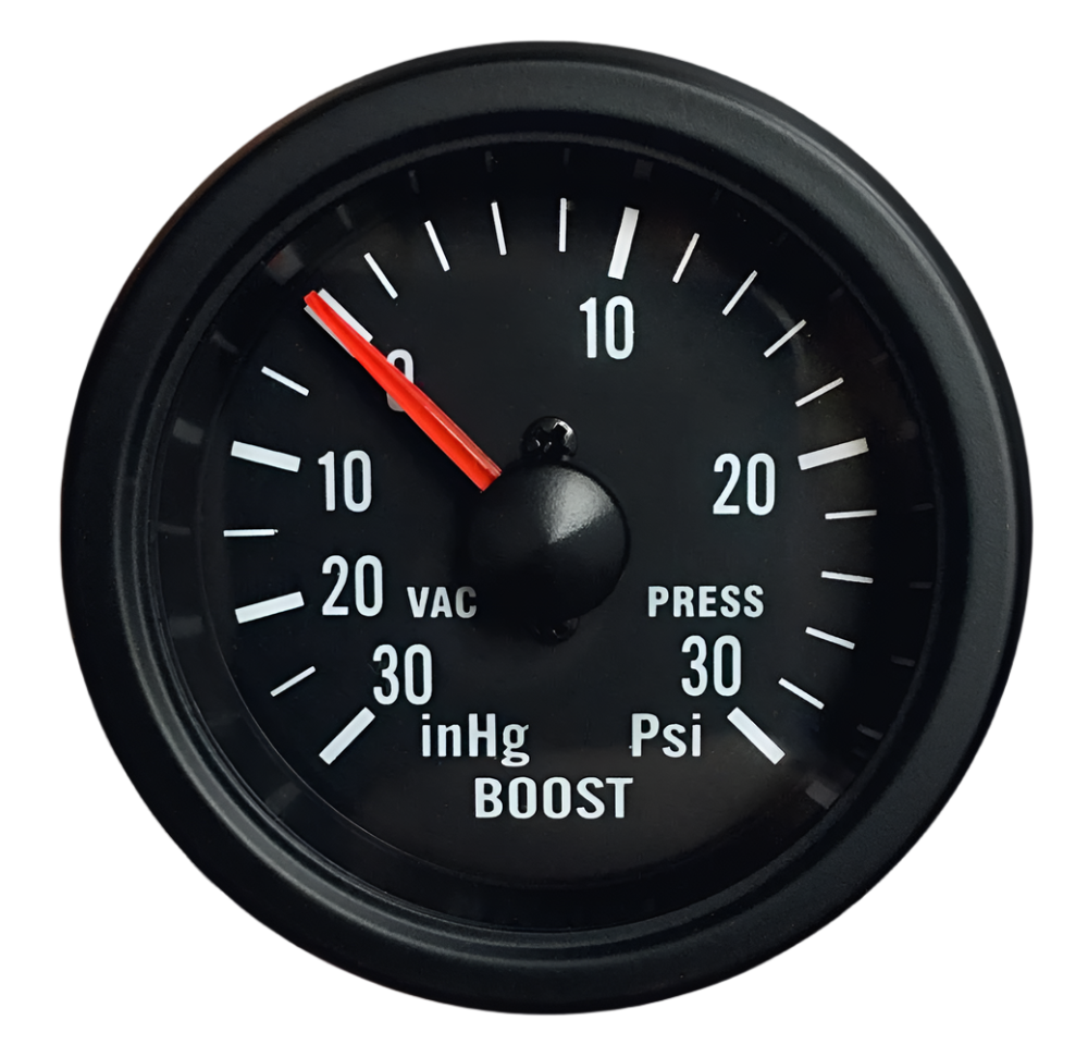 Prosport 2-1/16" Mechanical Boost Gauge Clear Lens White LED