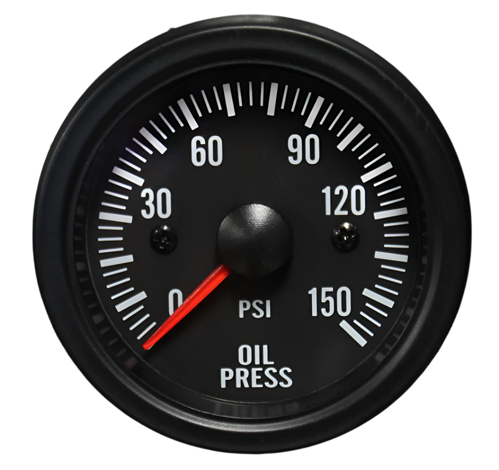 Prosport 2-1/16" Electrical Oil Pressure Gauge Clear Lens White LED