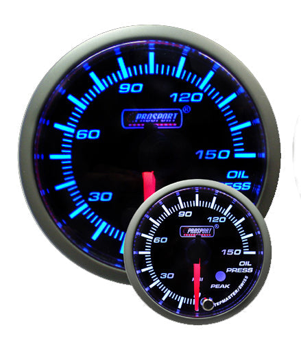 Prosport 2-1/16" Premium Blue/White Oil Pressure Gauge