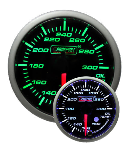 Prosport 2-1/16" Green/White Premium Oil Temperature Gauge