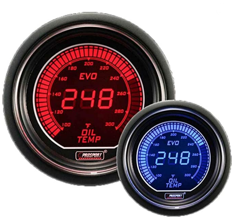 Medidor de temperatura de aceite eléctrico Prosport Evo de 2-1/16"