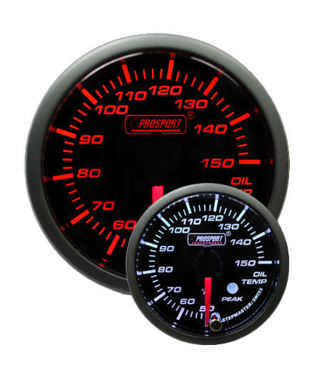 Medidor de temperatura de aceite métrico premium Prosport de 2-1/16" ámbar/blanco