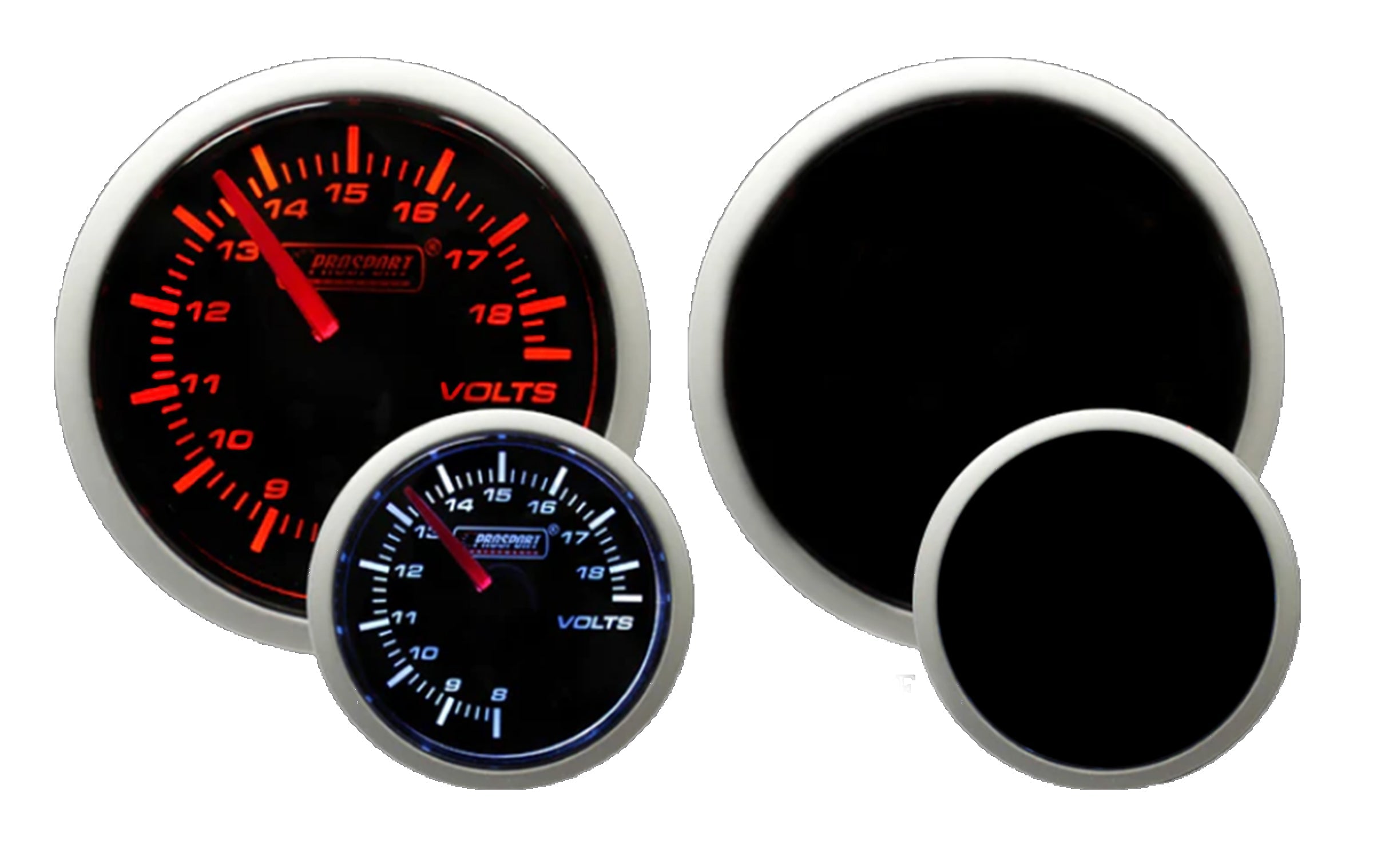 Prosport 2-1/16" Amber / White - Electric Volt Gauge