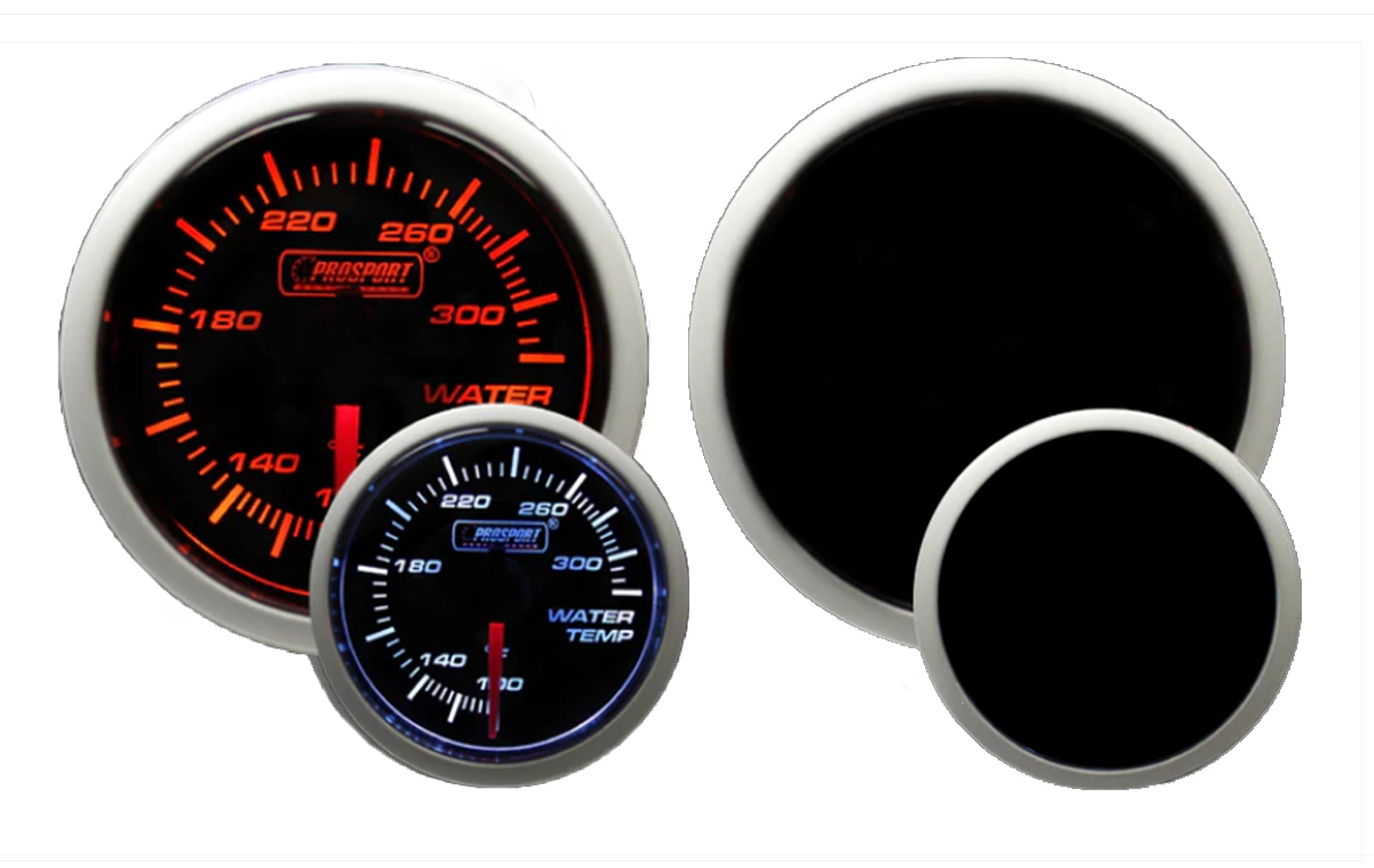 Prosport 2-1/16" Amber / White - Electric Water Temperature Gauge