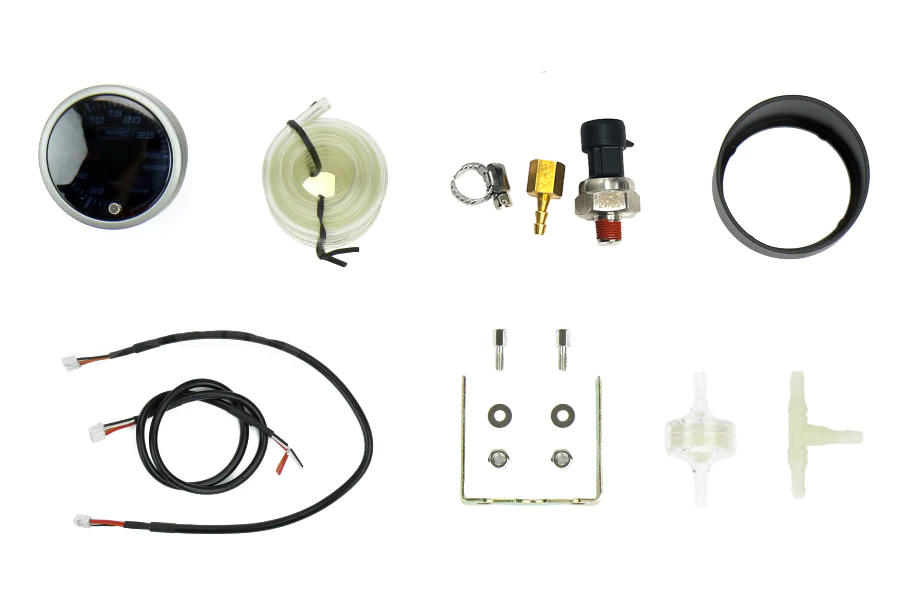 Manómetro eléctrico Prosport Premium de 2-1/16" color ámbar/blanco, 0-60 PSI