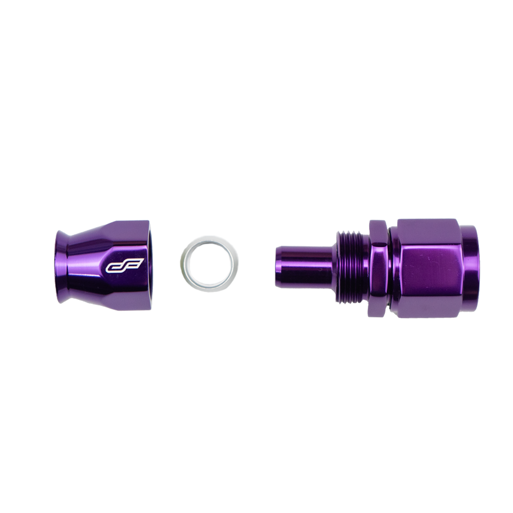 -6 AN Straight Female Aluminum Hose End (PTFE)