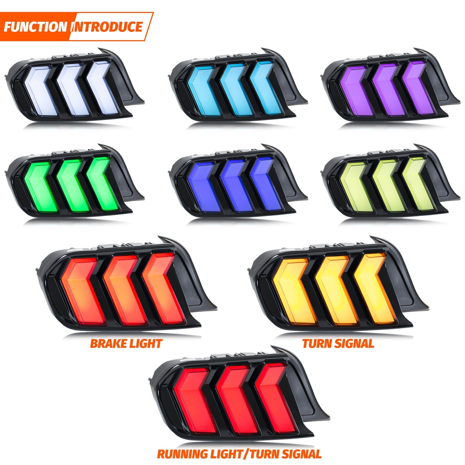 NTXGlow S650 Style RGB Tail Lights | 2015-2023 Ford Mustang