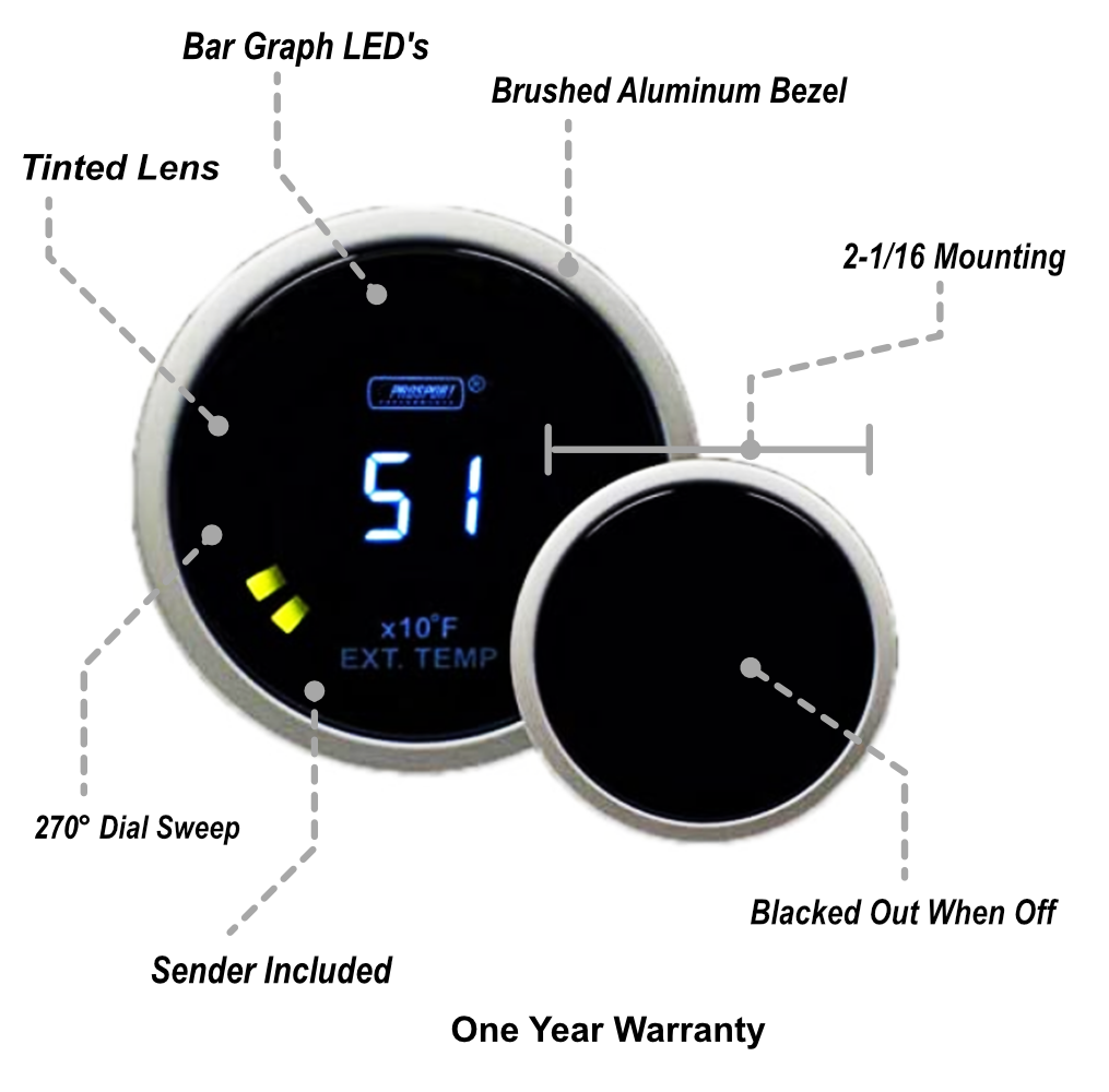 Medidor EGT digital Prosport de 2-1/16"