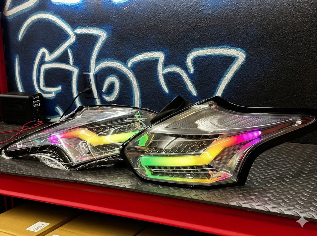 NTXGlow RGB Tail Lights Chrome | 2015-2019 Ford Focus ST/RS