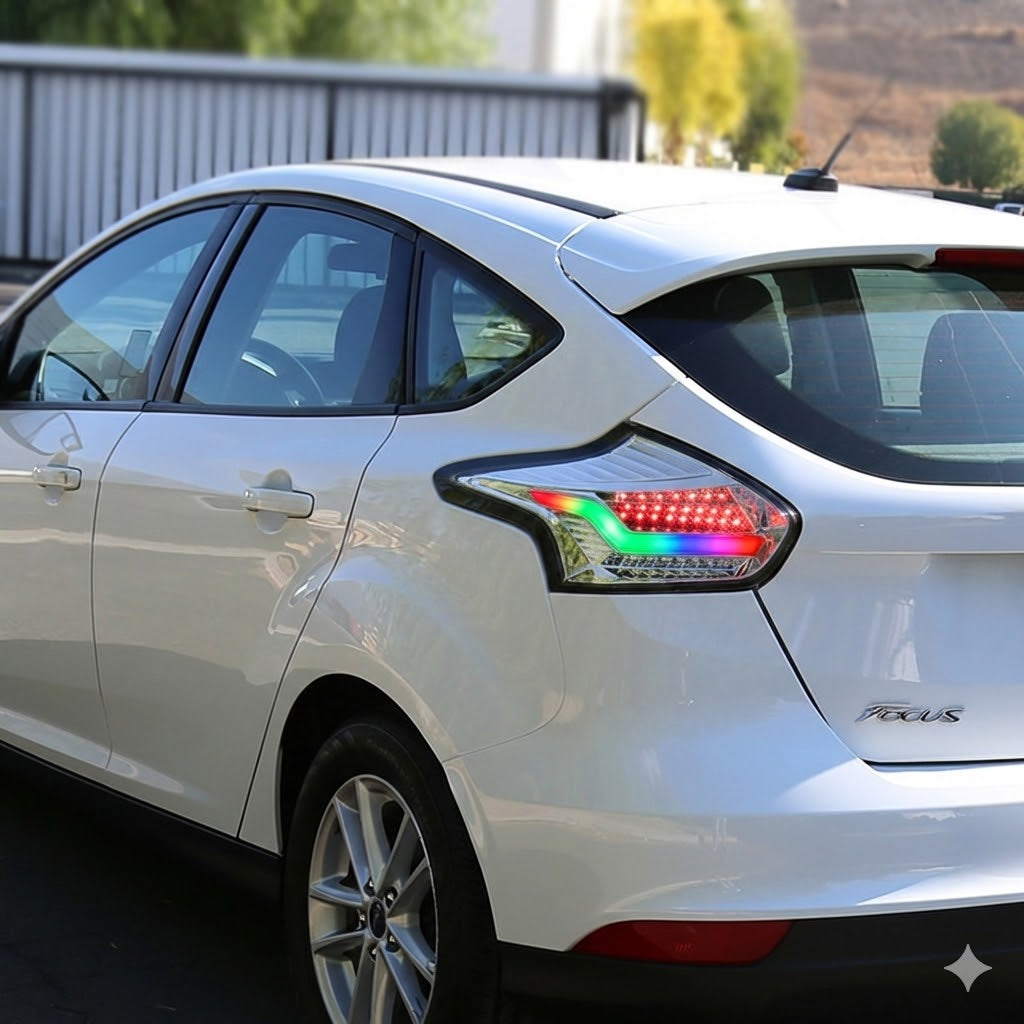 NTXGlow RGB Tail Lights Chrome | 2015-2019 Ford Focus ST/RS