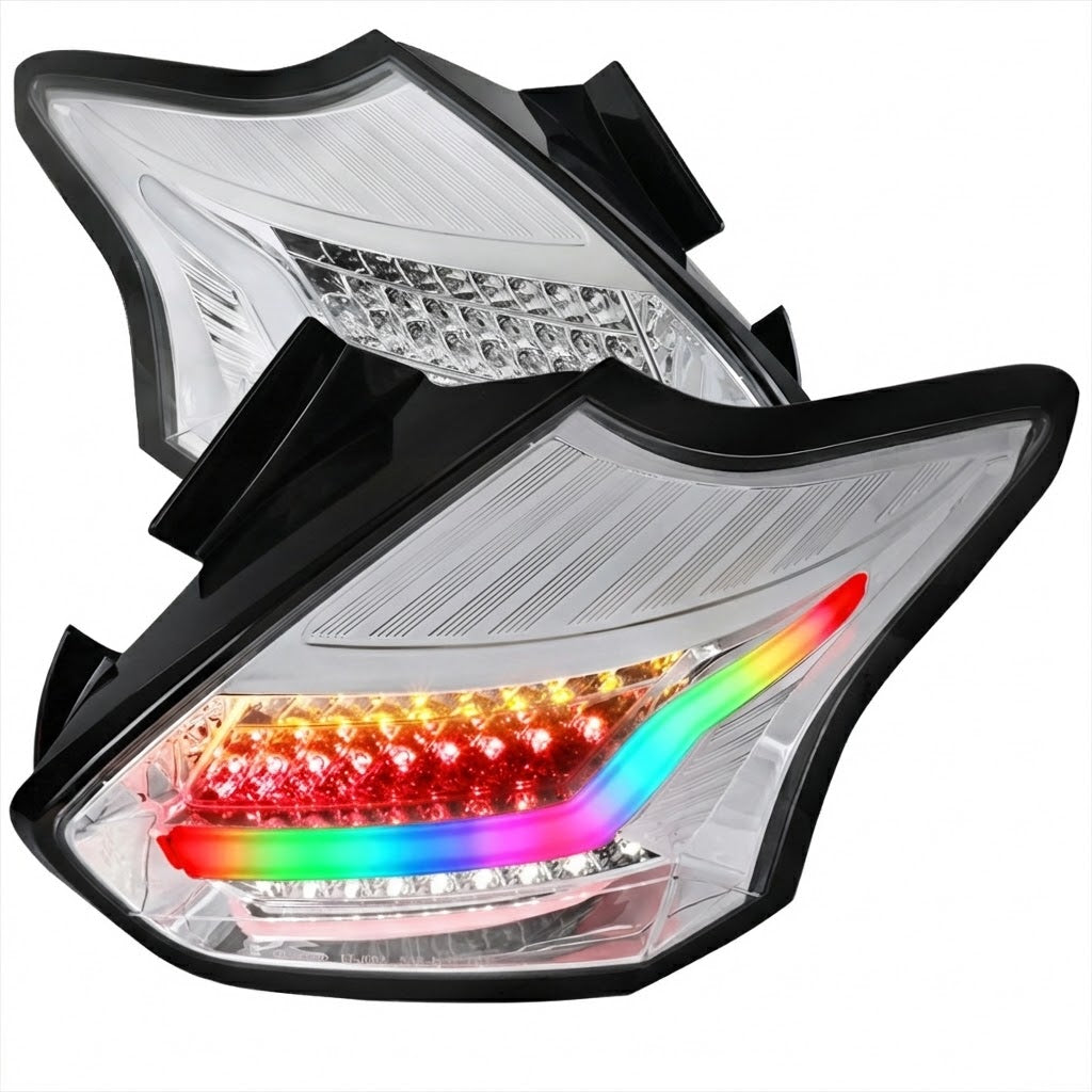 NTXGlow RGB Tail Lights Chrome | 2015-2019 Ford Focus ST/RS