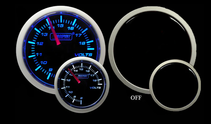 Prosport 2-1/16" Blue/White Volt Gauge