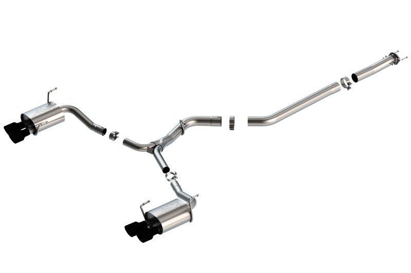 Borla 3in S-Type Catback Exhaust - 2.5in Black Chrome Tips (15-19 Subaru WRX/STI)