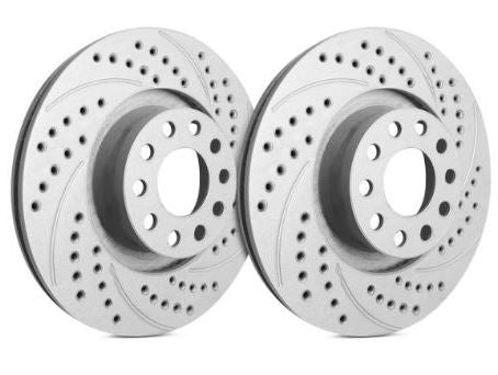 SP Performance Double Drilled and Slotted Rotors with ZRC Coating | Rear Pair (Evo X)